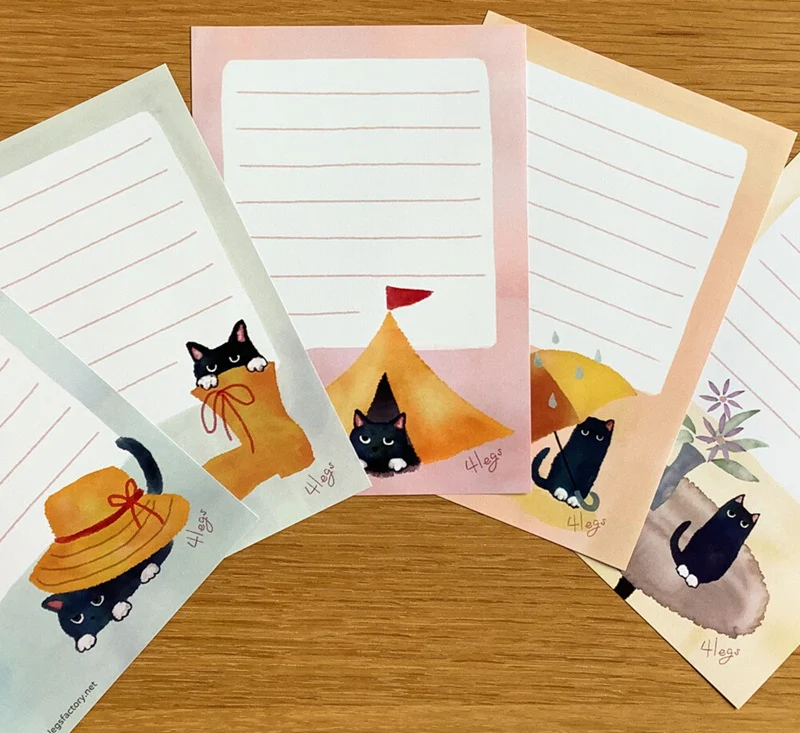 4legs Letterhead – Cranky Cat A6 (20 Sheets) - Image 2