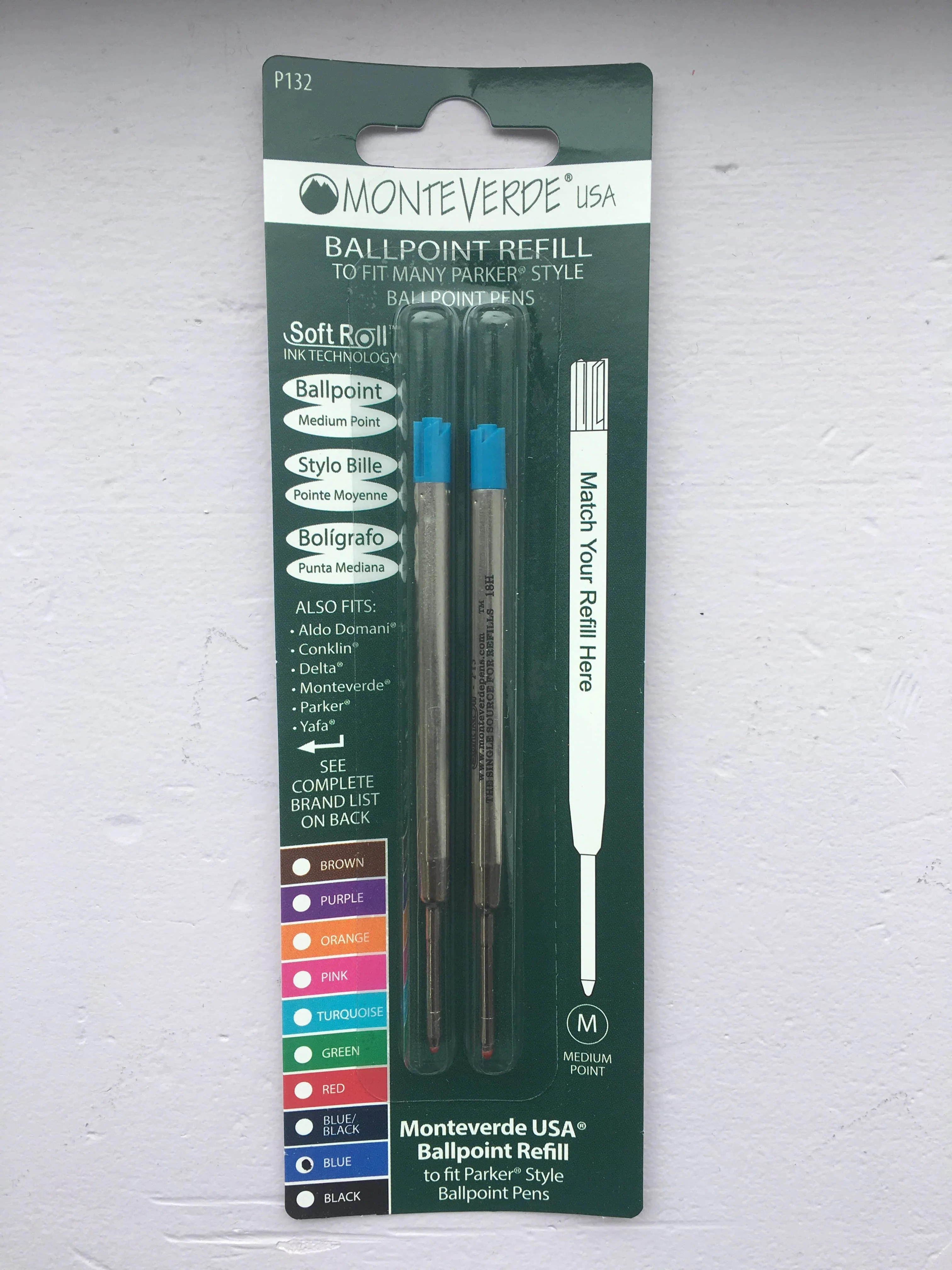Ballpoint Capped Medium Refill to fit Parker Pens