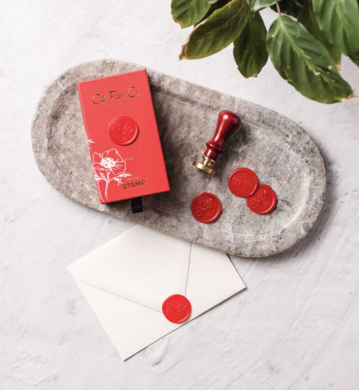 Cate Paper Co - Wax Seal Stamp and Wax Stick Set – Poppy