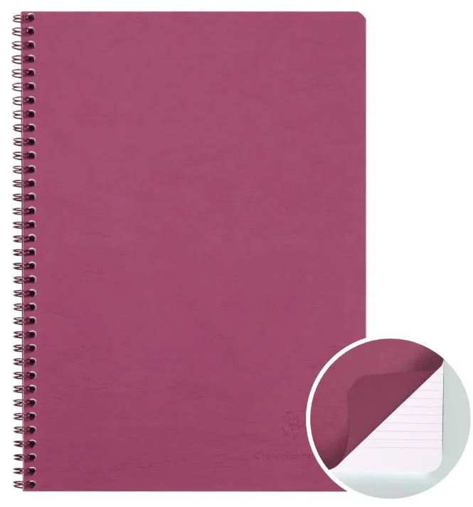 Clairefontaine Age-Bag Wirebound Notebook Lined Medium - Pink A4 - 100 pages