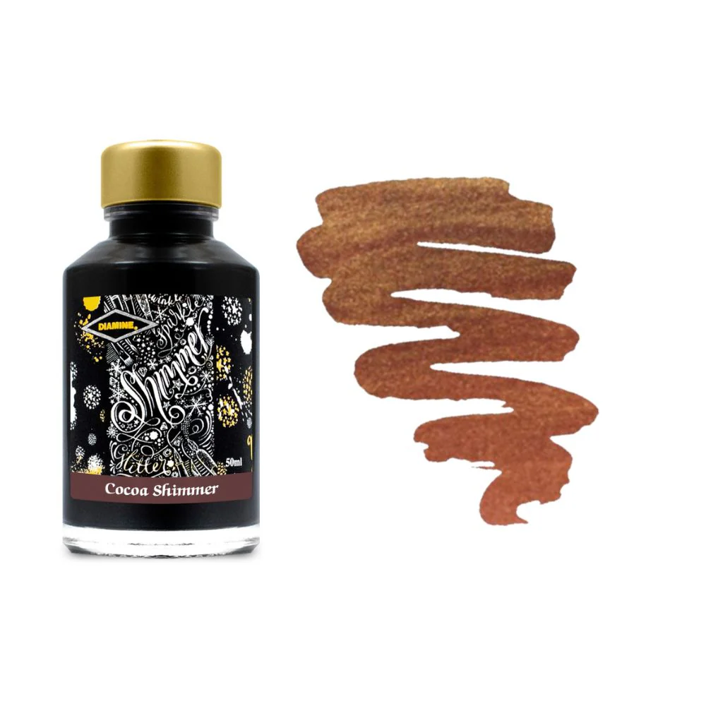 Diamine Inks 50ml Shimmering Ink Bottle - Cocoa Shimmer