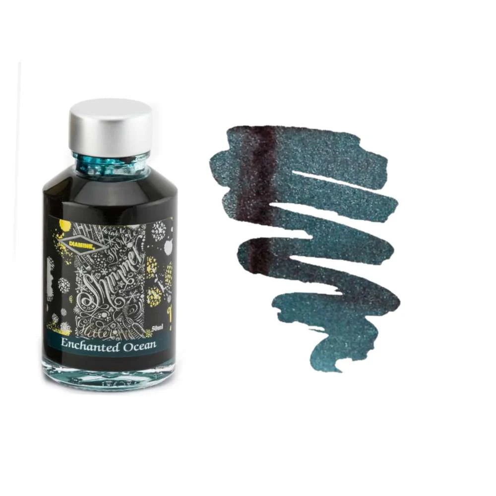 Diamine Inks 50ml Shimmering Ink Bottle - Enchanted Ocean