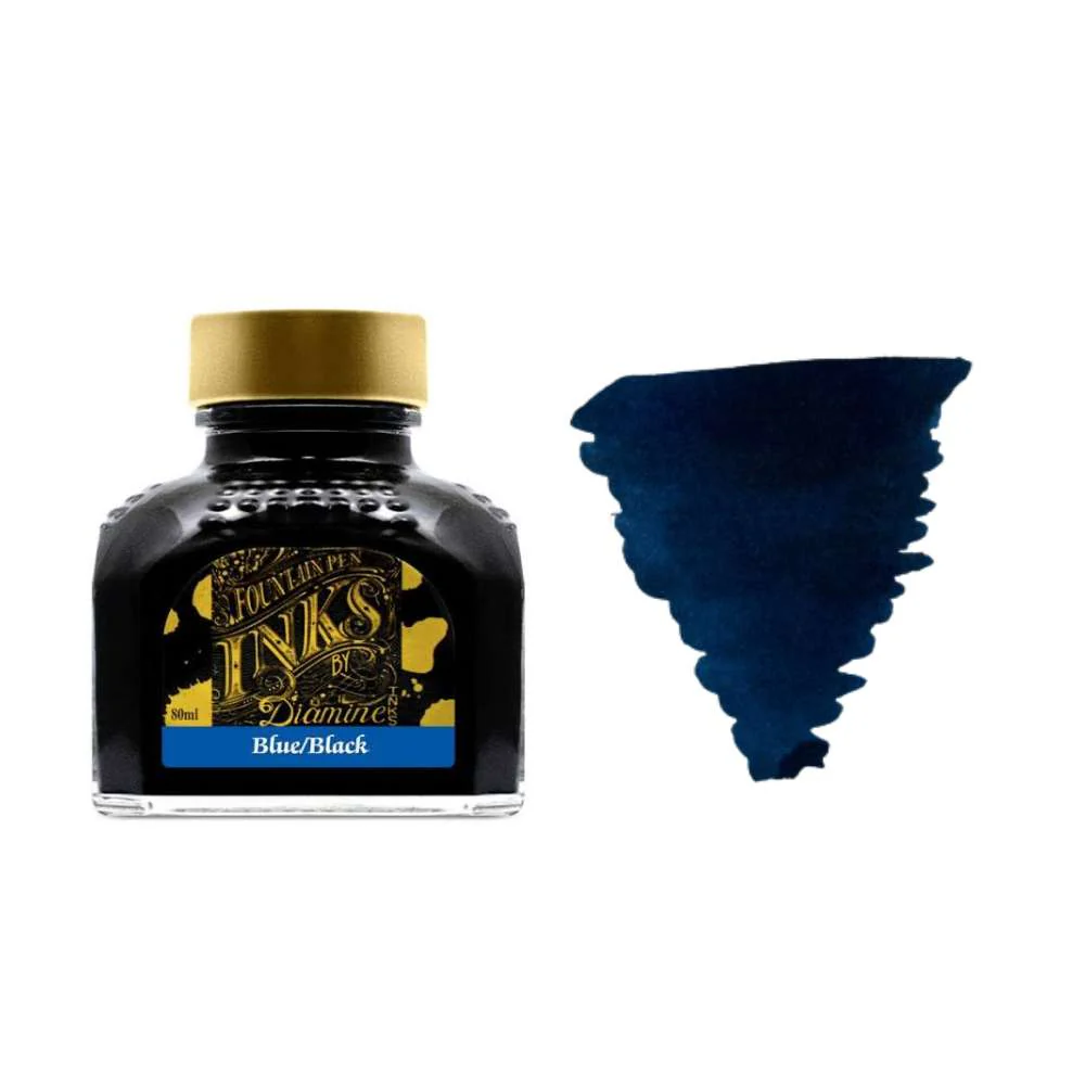 Diamine Inks 80ml Ink Bottle - Blue Black