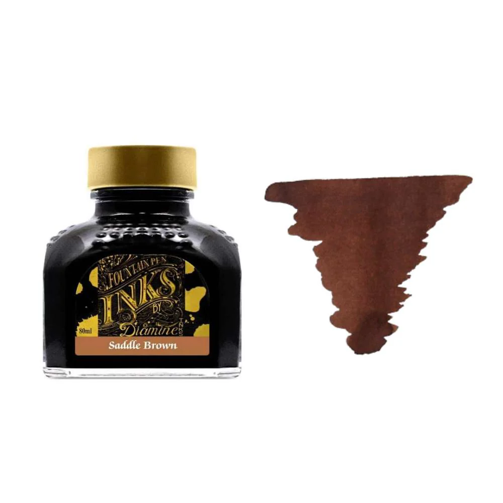 Diamine Inks 80ml Ink Bottle - Saddle Brown