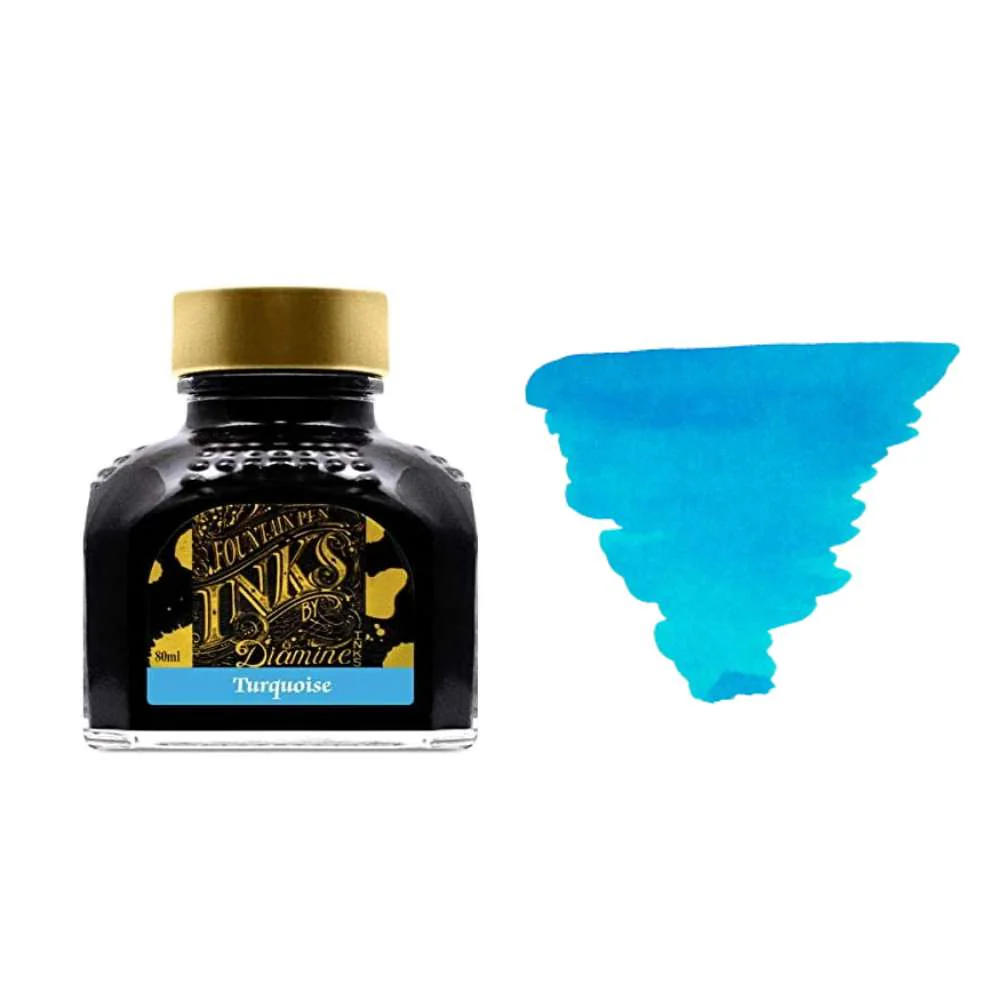 Diamine Inks 80ml Ink Bottle - Turquoise