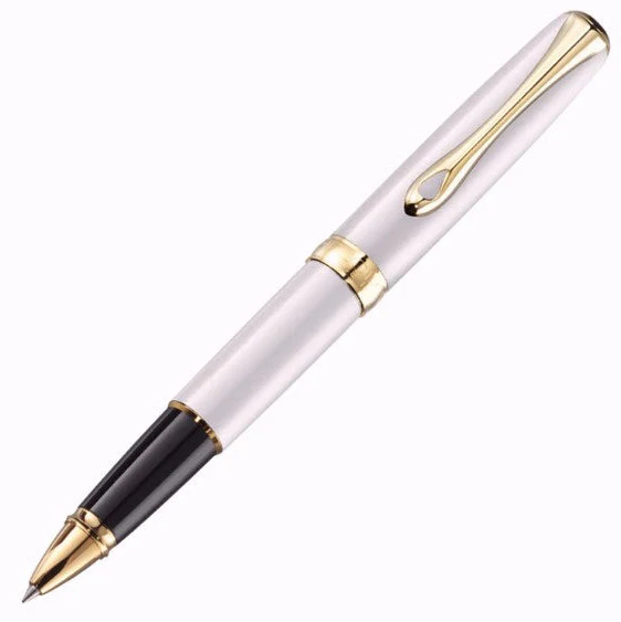 Diplomat Excellence A² Rollerball Pen - Pearl White Lacquer Gold