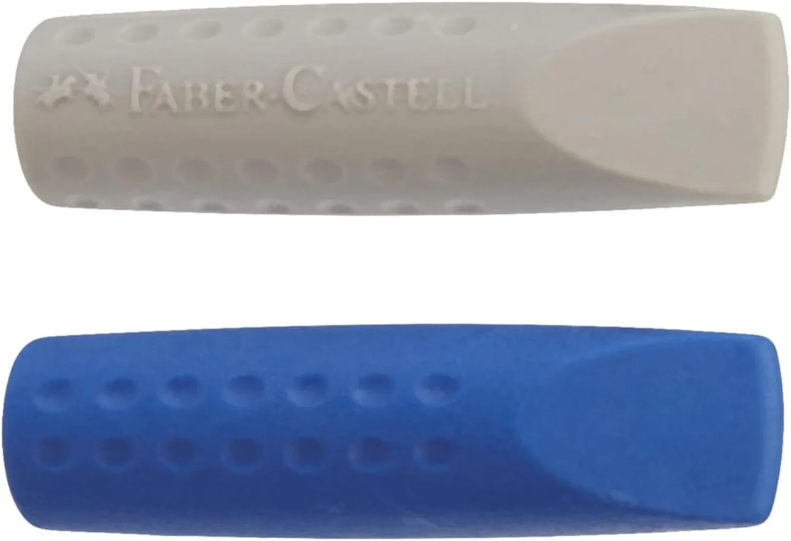 Faber-Castell Grip 2001 Eraser-Cap Eraser Assorted (twin pack) - Image 2