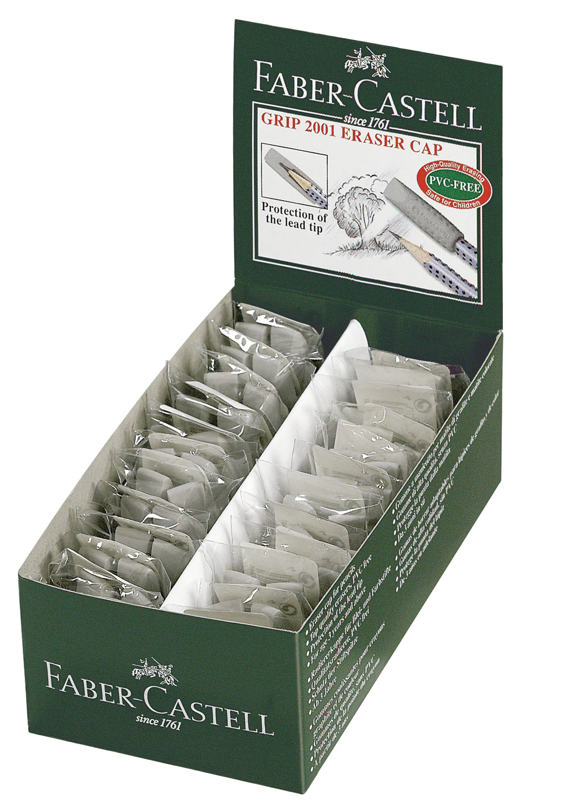 Faber-Castell Grip 2001 Eraser-Cap Eraser (twin pack) - Image 2