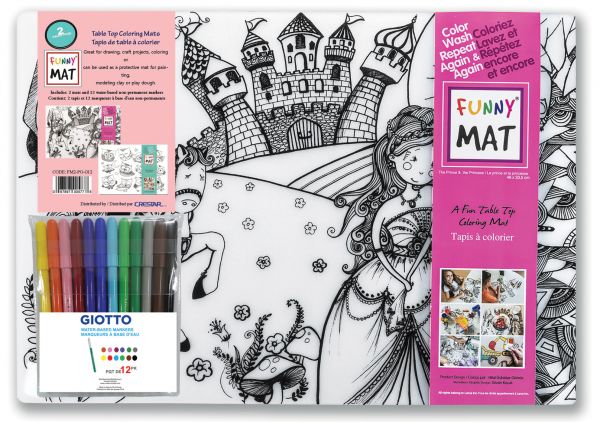 Funny Mat Set Princess & Owls with 12 Markers