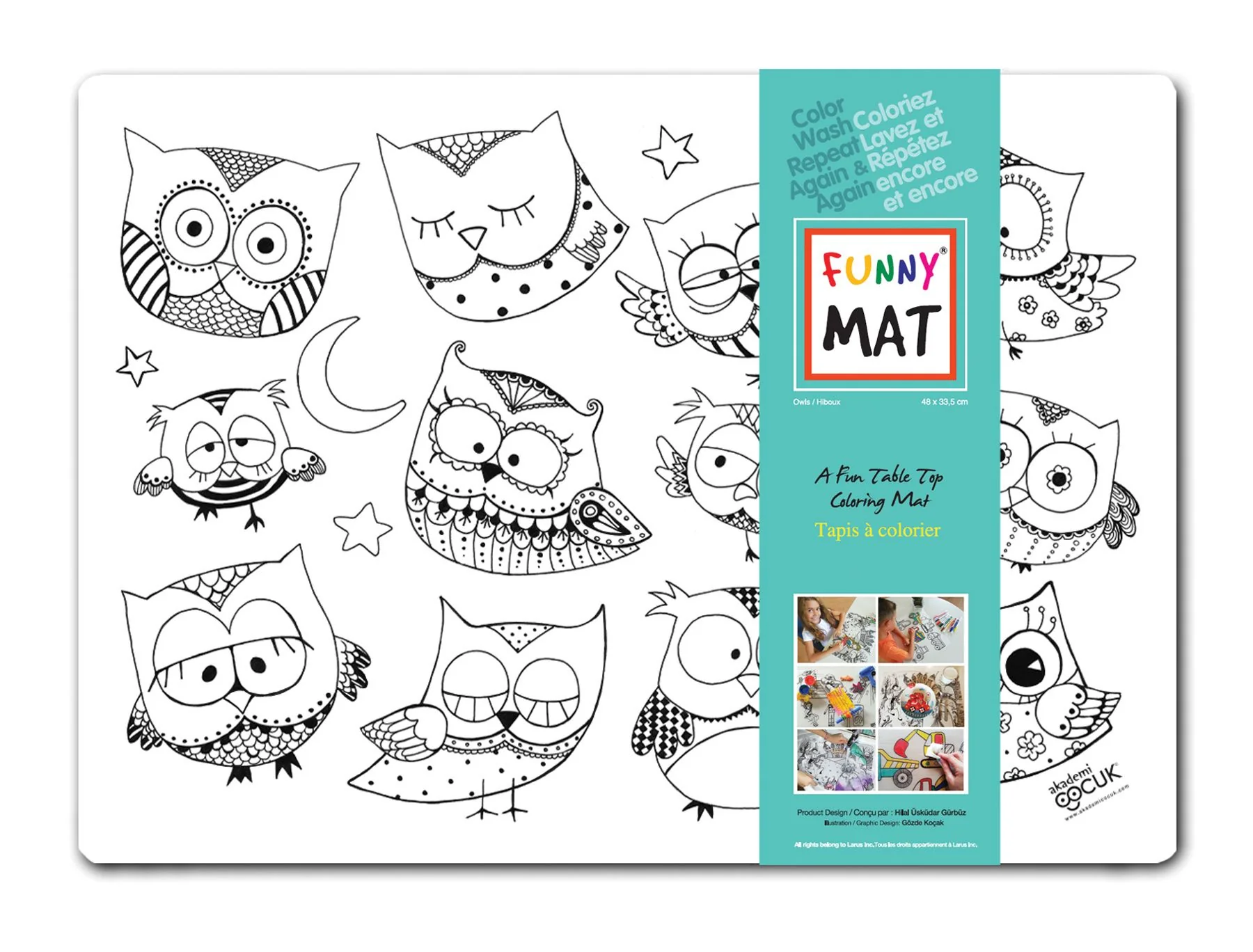Funny Mat Set Princess & Owls with 12 Markers - Image 2