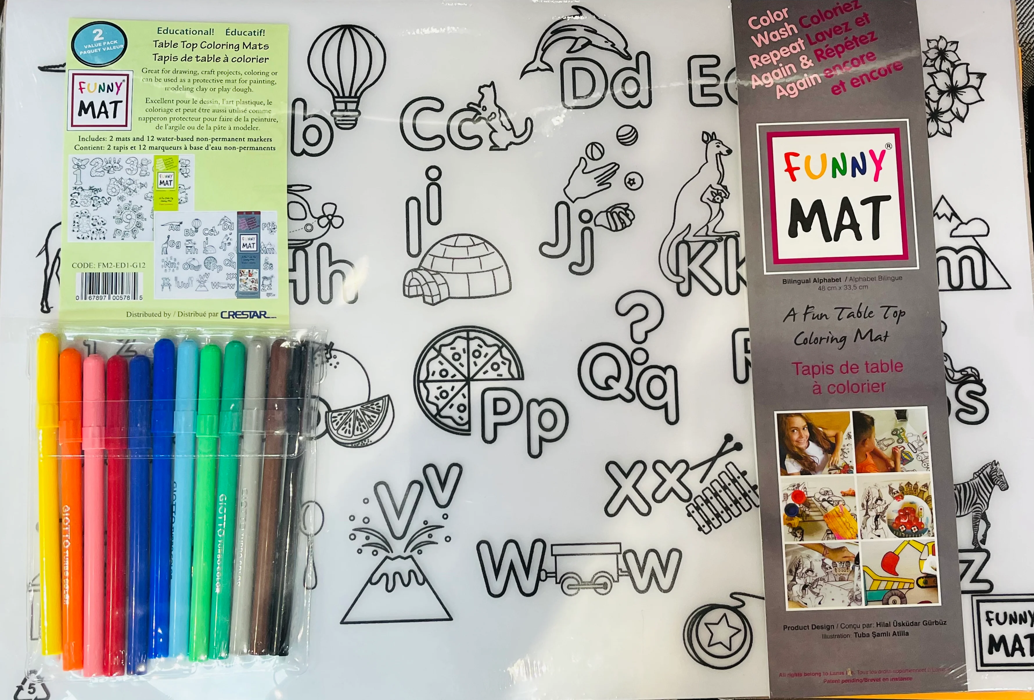 FUNNY MAT table top coloring mats - Alphabets & Numbers - Image 2
