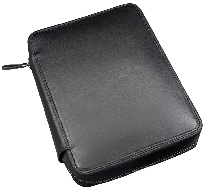 Galen Leather Expansi-Folio Wide A5 Zip Folio - Black - Image 2