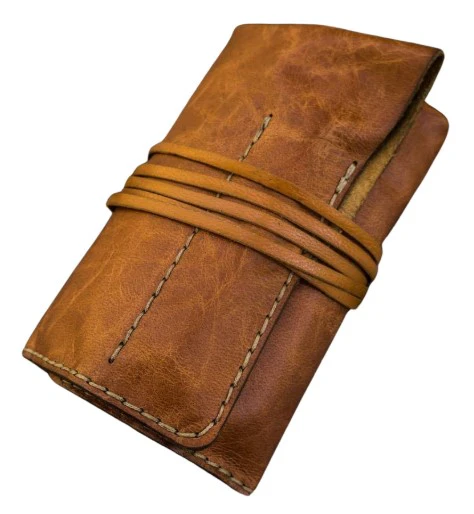 Galen Leather - Leather Pen Roll – Rustic Brown