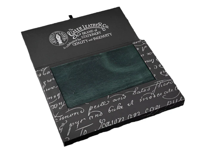 Galen Leather Notebook - Tomoe River Paper in Crazy Horse Forest Green - A5 - Image 2