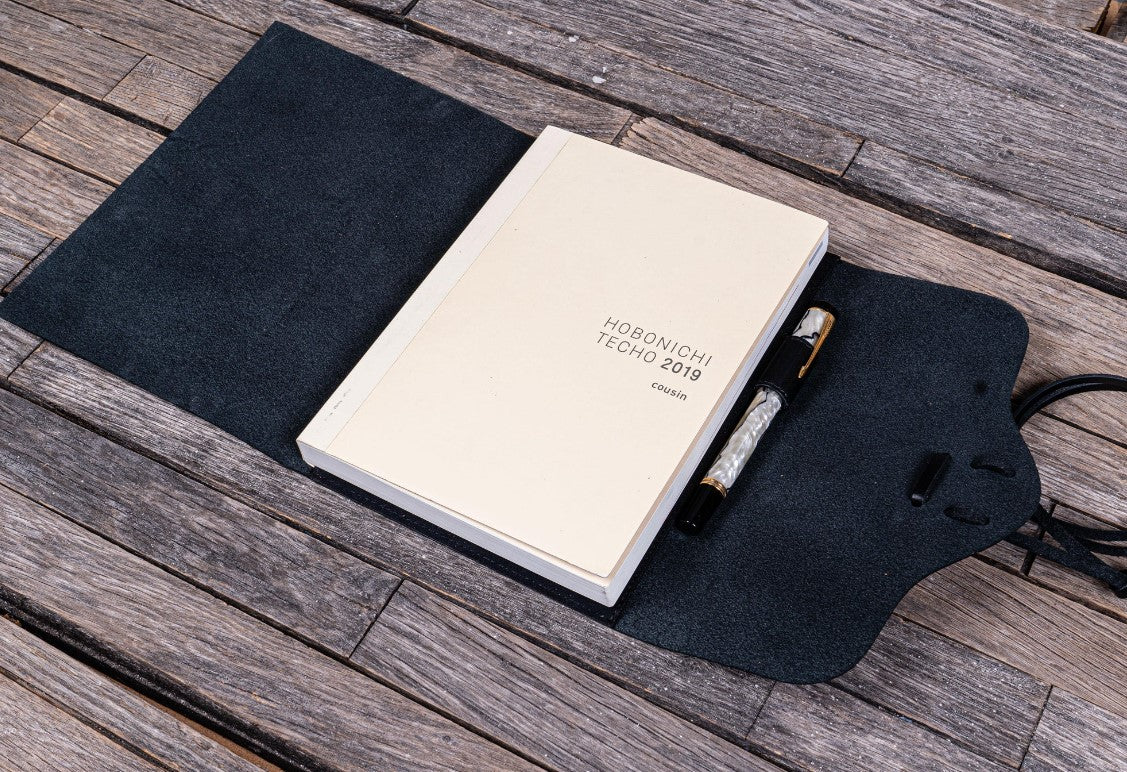 Galen Leather - Refillable Leather Wrap Journal/ Planner Cover A5 - Black - Image 2