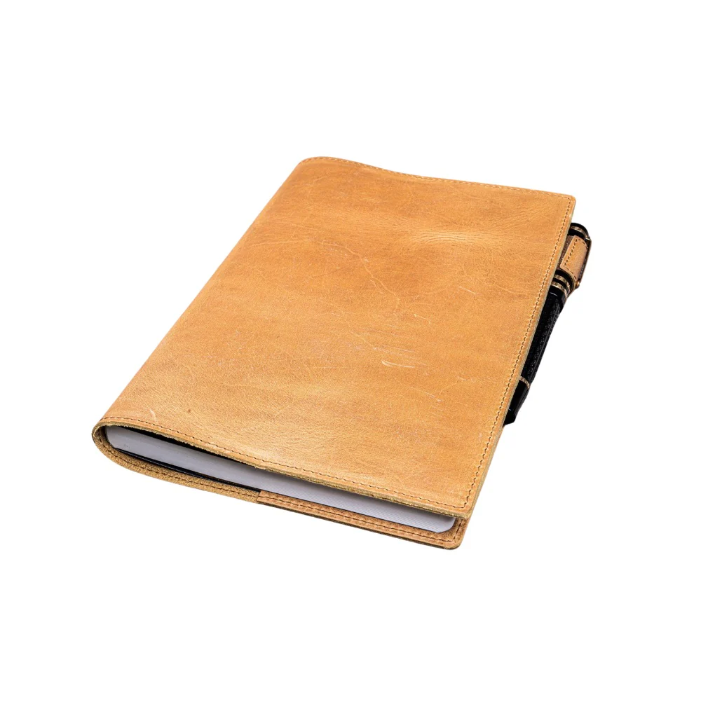 Galen Leather - Slim A5 Notebook/Planner Cover - Crazy Horse Honey Orchre