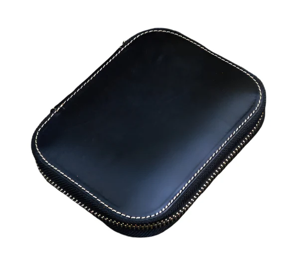 Galen Leather Zippered 10 Slot Pen Case - Black - Image 2