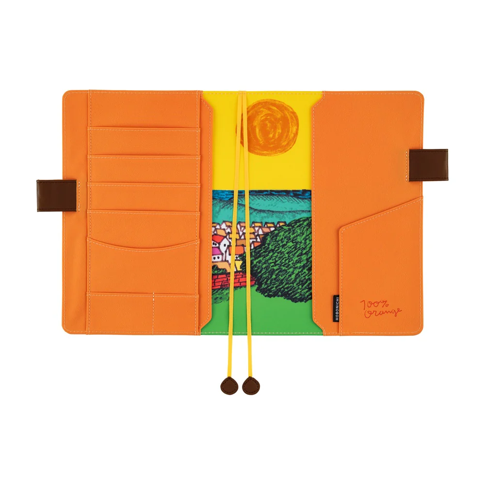 Hobonichi 2026 100%ORANGE Where's the Squirrel Going Book Cover A5 - Image 2