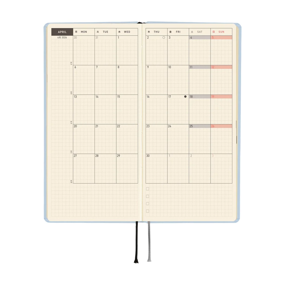 Hobonichi 2026 Colors Sky Mist Journal - Mega English Tall & Slim January Start - Image 3