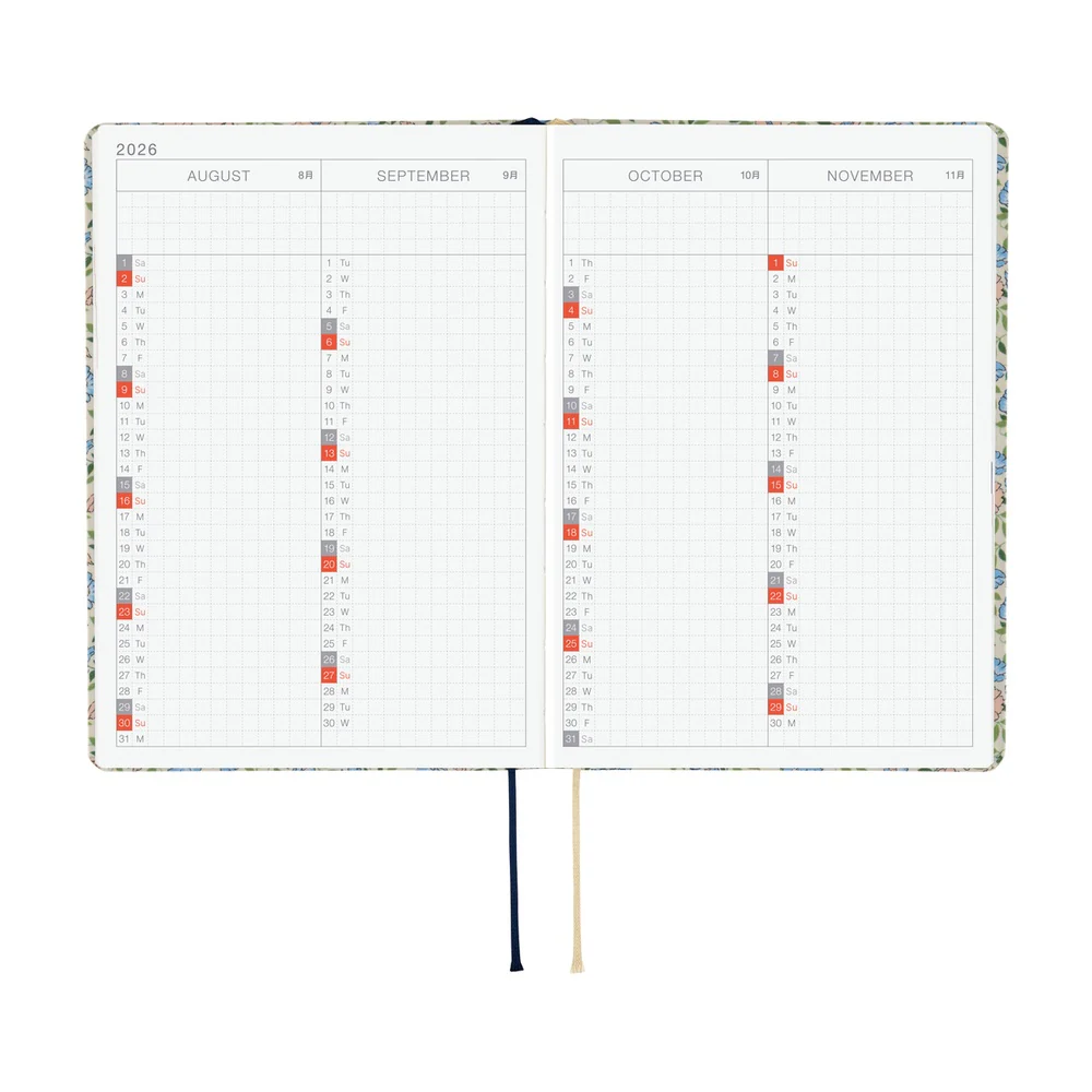 Hobonichi 2026 Liberty Fabrics Sasha Kiora Journal A6 HON - English January Start - Image 5