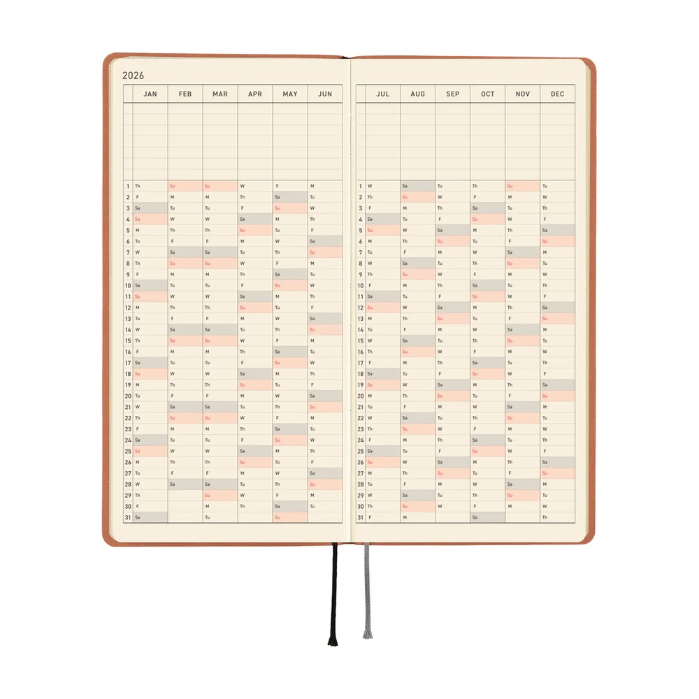 Hobonichi 2026 Smooth Milk Cocoa Journal - English Tall & Slim January Start - Image 6