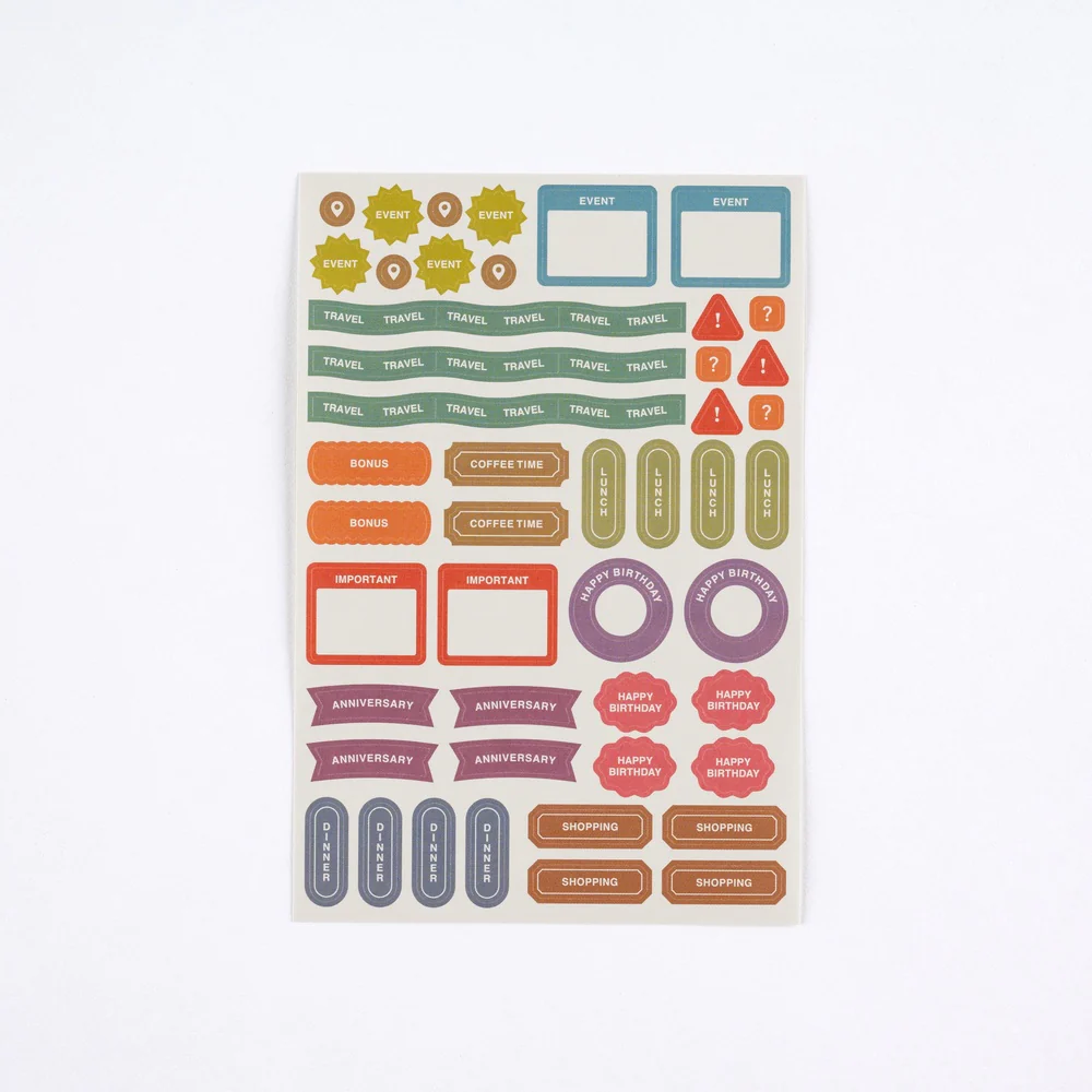 Hobonichi 2026 Tsuki no IRO Sticker Set - Schedule - Image 3