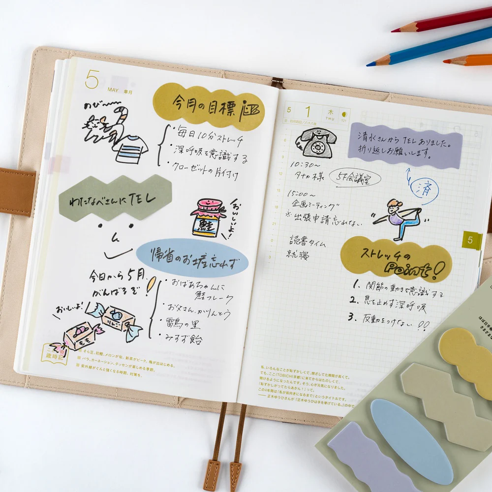 Hobonichi 2026 Tsuki no IRO Sticky Notes - Shape - Image 3