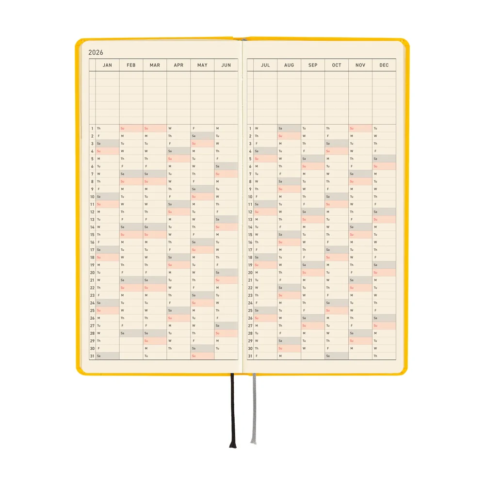Hobonichi Techo 2026 Weeks Full Moon Yellow - English Tall & Slim January Start - Image 2