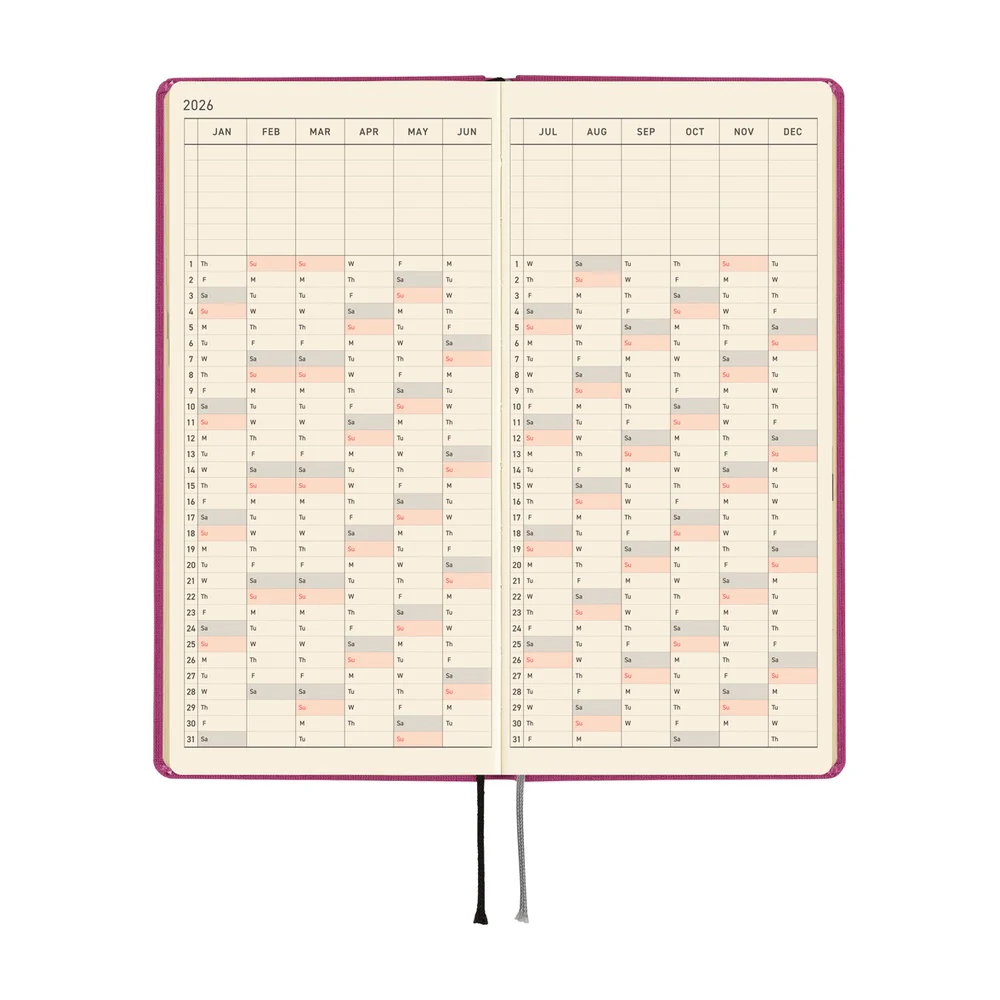 Hobonichi Techo 2026 Weeks Hardcover – Colors: Peony Purple - English Tall & Slim January Start - Image 4