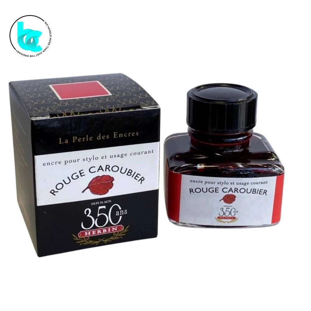 J.Herbin Fountain Pen 30ml ink bottle - Carob Red (Rouge Caroubier)