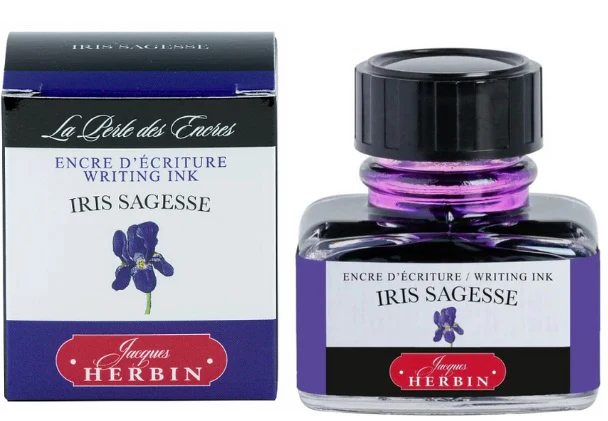 J.Herbin Fountain Pen 30mL Ink Bottle - Iris Sagesse (Iris Wisdom)