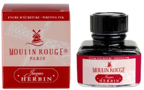 J.Herbin Fountain Pen 30mL Ink Bottle - Moulin Rouge (Paris Red)