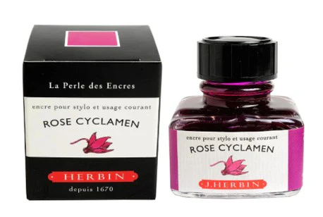 J.Herbin Fountain Pen 30ml ink bottle - Rose Cyclamen (Cyclamen Pink)