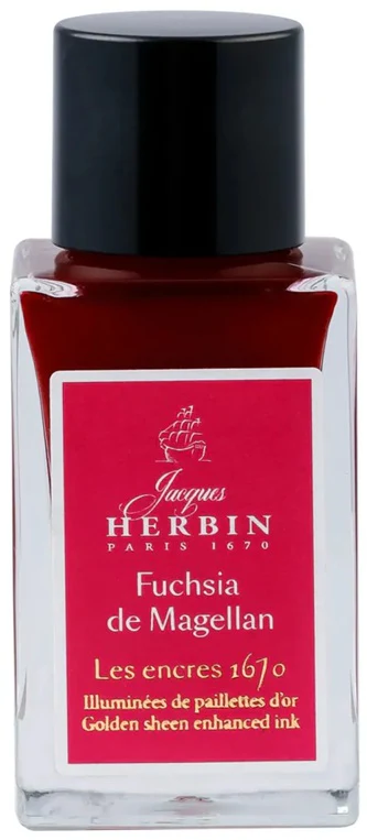 J. Herbin Prestige 1670 Collection Gold Glitter 15ml Ink Bottle - Fuchsia de Magellan