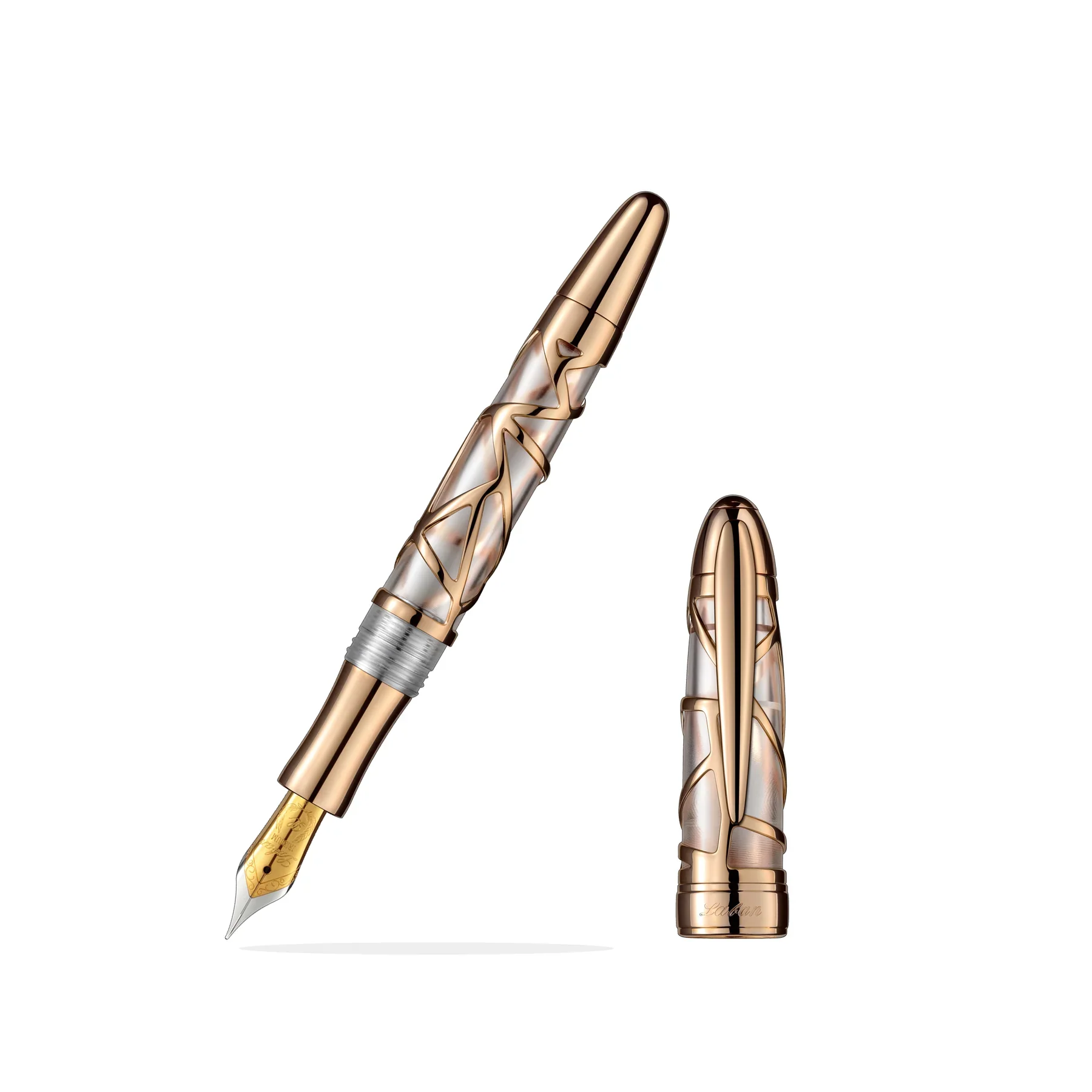 Laban Rose Gold Skeleton Fountain Pen - Image 2