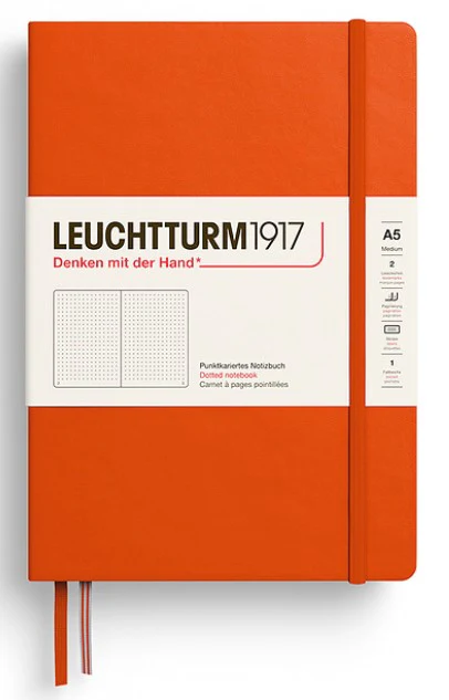 LEUCHTTURM1917 Hardcover Medium Notebook A5 Dotted - Pumpkin