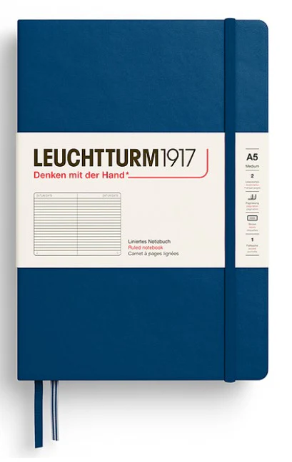 LEUCHTTURM1917 Hardcover Medium Notebook A5 Ruled - Indigo