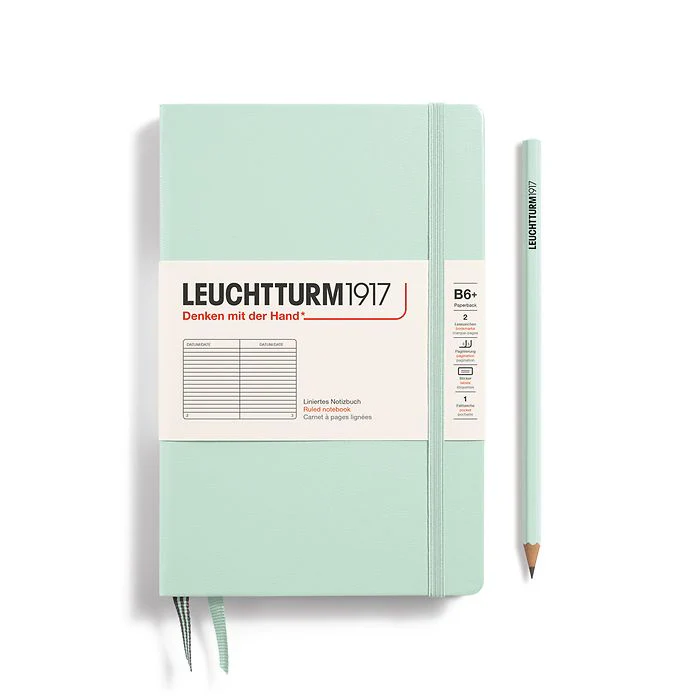 LEUCHTTURM1917 Hardcover Paperback (B6+) Ruled - Mint Green