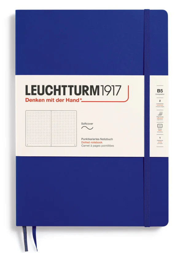 LEUCHTTURM1917 Softcover Dotted Notebook 123 Pages Composition B5 - Ink