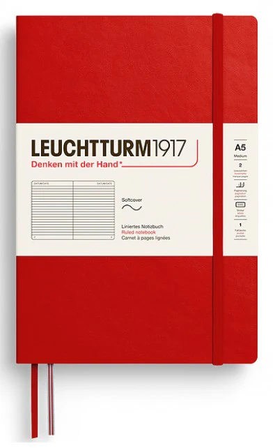 LEUCHTTURM1917 Softcover Medium Notebook A5 Ruled - Cherry