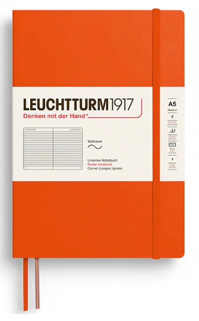 LEUCHTTURM1917 Softcover Medium Notebook A5 Ruled - Pumpkin