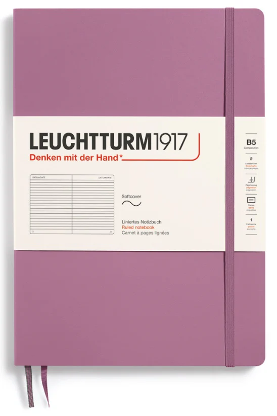 LEUCHTTURM1917 Softcover Ruled Notebook 123 Pages Composition B5 Dusty Rose