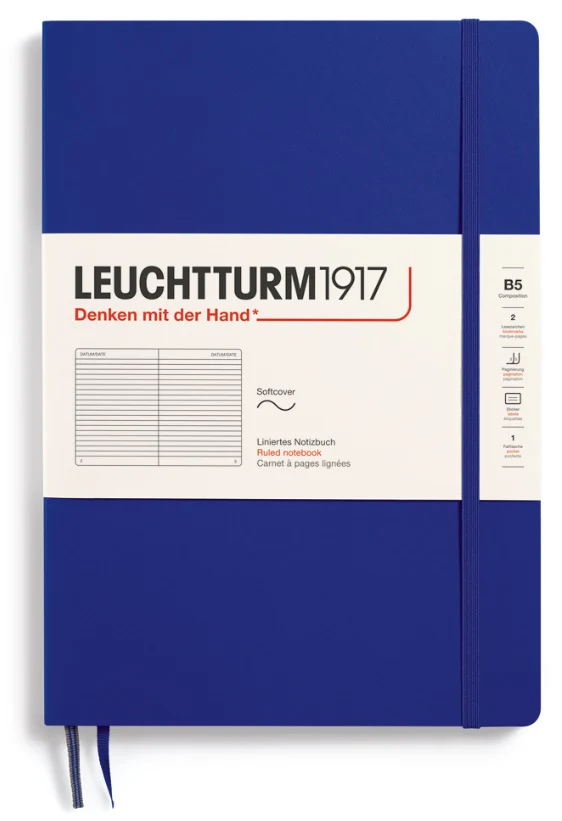 LEUCHTTURM1917 Softcover Ruled Notebook 123 Pages Composition B5 - Ink