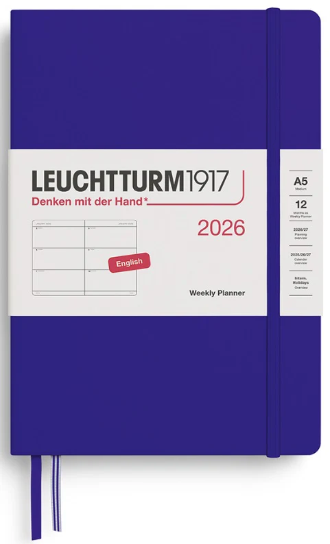 LEUCHTTURM1917 Weekly Planner 2026 Medium A5 (English) - Ink