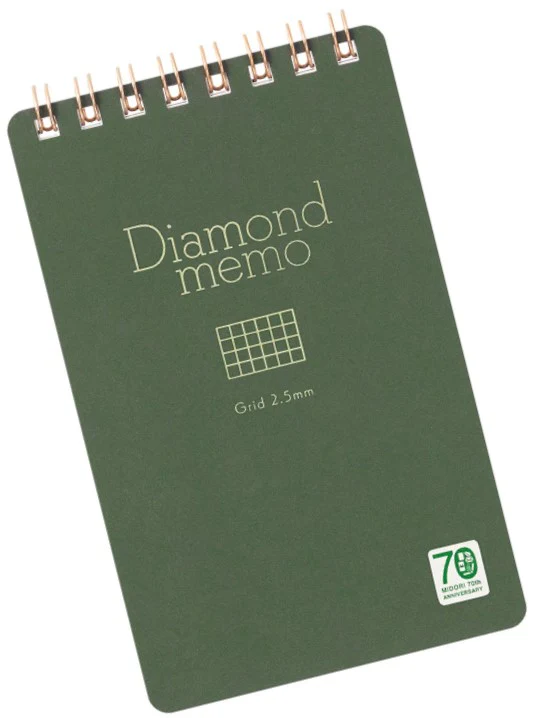 Midori Diamond Memo Book Wirebound — Limited Edition <M> Grid - Green
