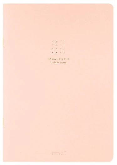 Midori Notebook Color Dot Grid - A5 - Pink