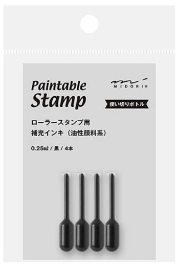 Midori Paintable Stamp Roller Refill Ink - Black