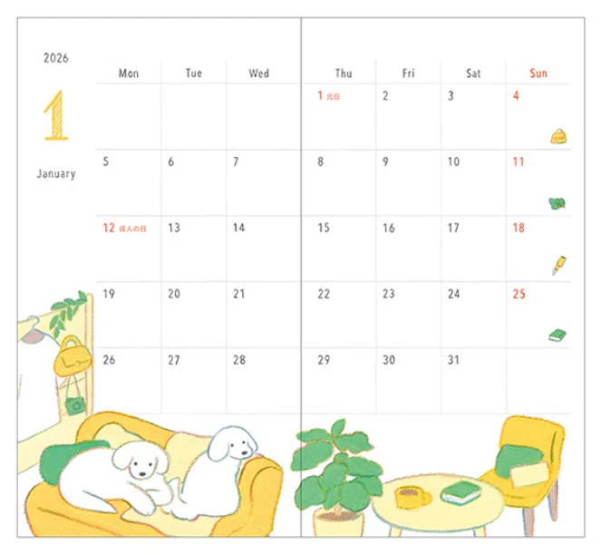 Midori Pocket Diary 2026 - Dog - Image 5