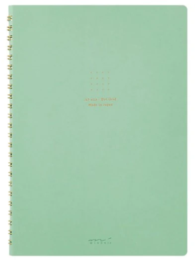 Midori Ring Notebook Color Dot Grid - A5 - Green