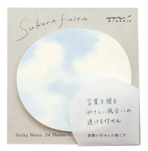 Midori Transparent Sticky Notes - Sky Light Blue